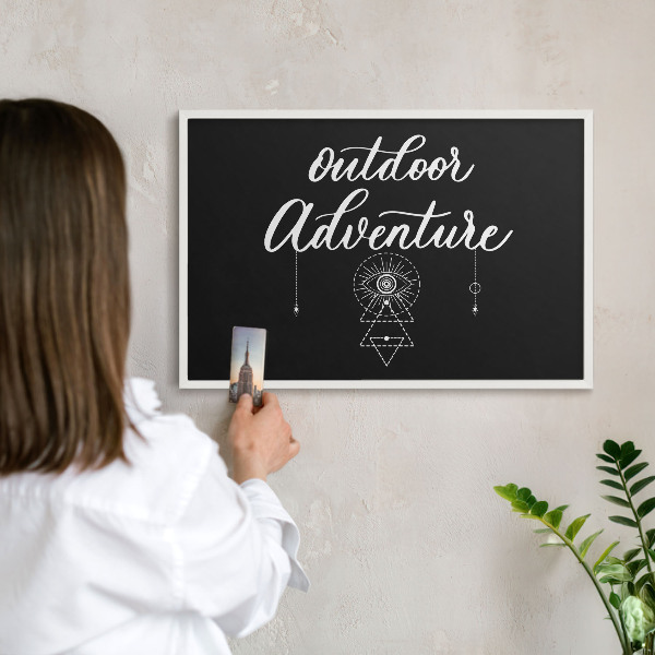 Decorative magnet board with a white frame Outdoor Adventure