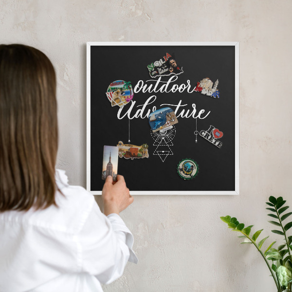 Decorative magnet board with a white frame Outdoor Adventure