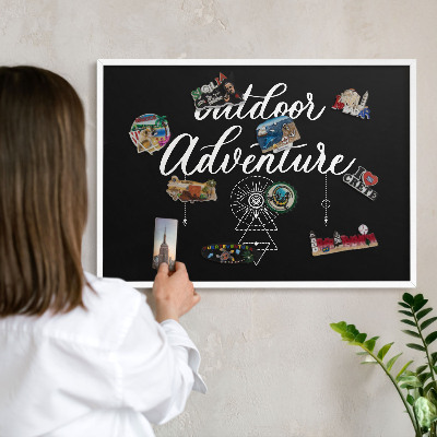 Decorative magnet board with a white frame Outdoor Adventure