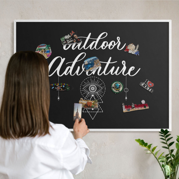 Decorative magnet board with a white frame Outdoor Adventure