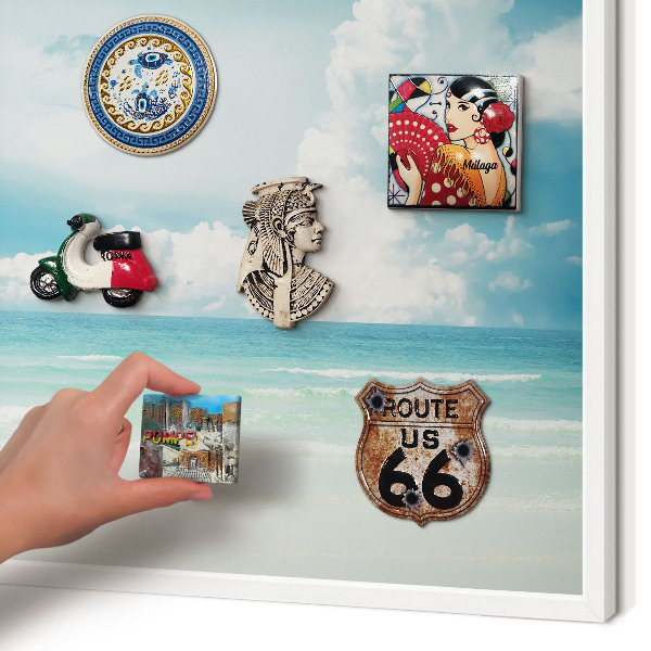 Decorative magnet board with a white frame Maritime harmony