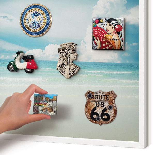 Decorative magnet board with a white frame Maritime harmony