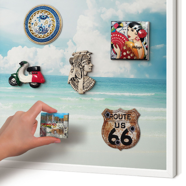 Decorative magnet board with a white frame Maritime harmony