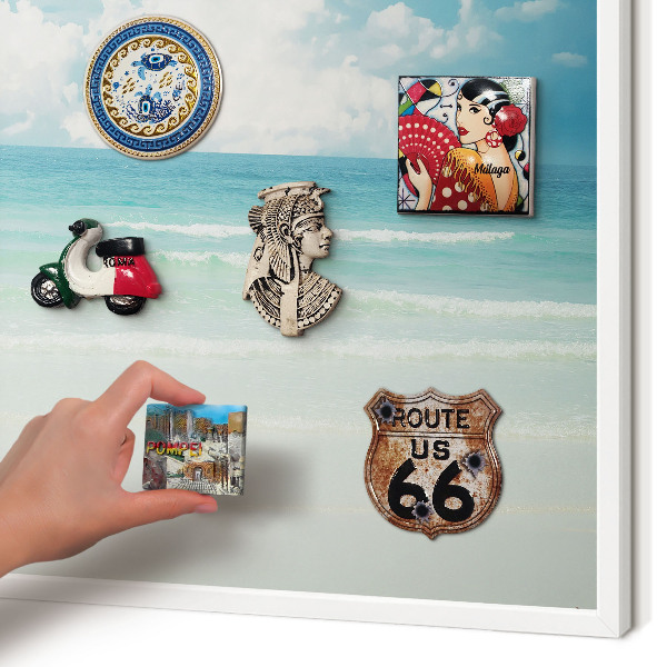 Decorative magnet board with a white frame Maritime harmony