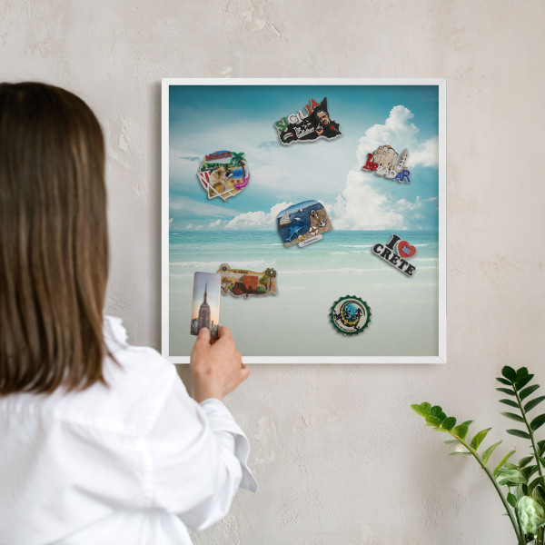 Decorative magnet board with a white frame Maritime harmony