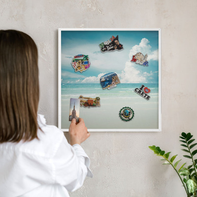 Decorative magnet board with a white frame Maritime harmony