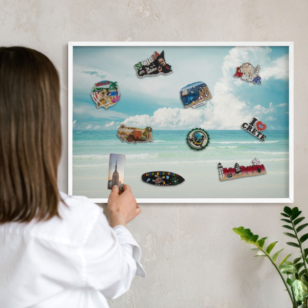 Decorative magnet board with a white frame Maritime harmony
