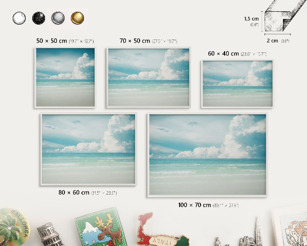 Decorative magnet board with a white frame Maritime harmony