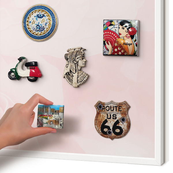 Decorative magnet board with a white frame Delicate pink
