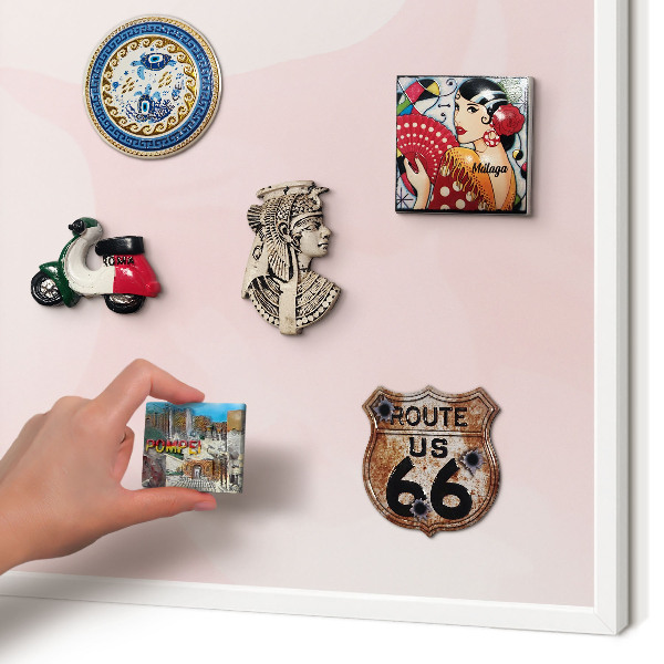 Decorative magnet board with a white frame Delicate pink