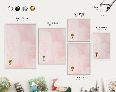 Decorative magnet board with a white frame Delicate pink
