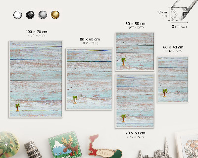 Magnetic board for travel magnets in a white frame Rustic boards