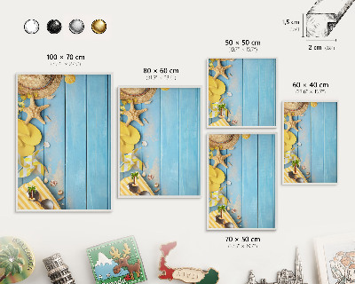 Magnetic board for travel magnets in a white frame Beach vibe