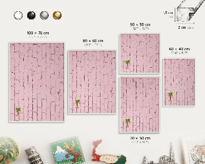 Decorative magnet board with a white frame Pink brick