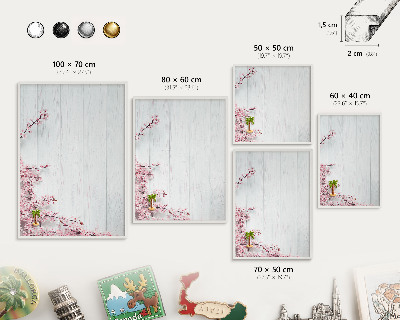 Magnetic board for travel magnets in a white frame Blooming Elegance