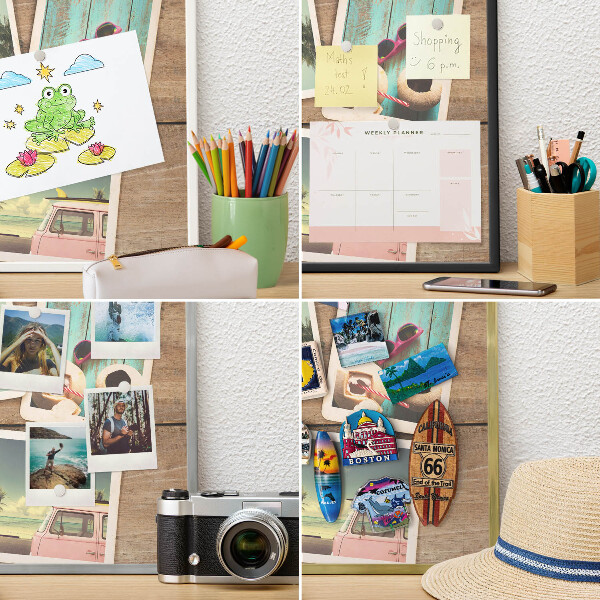 Decorative magnet board with a white frame Holiday nostalgia