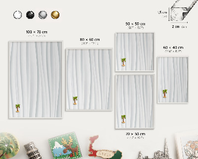 Decorative magnet board with a white frame White waves
