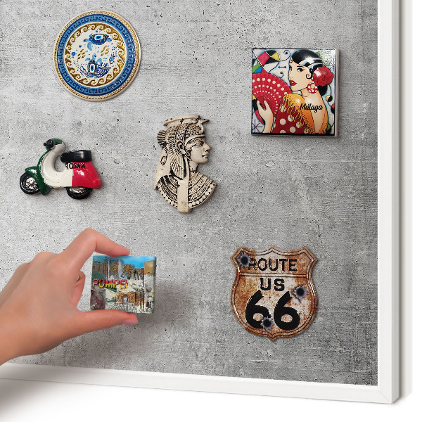 Decorative magnet board with a white frame Concrete pattern
