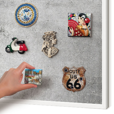 Decorative magnet board with a white frame Concrete pattern