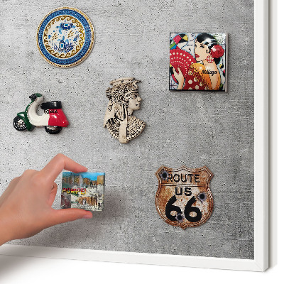 Decorative magnet board with a white frame Concrete pattern
