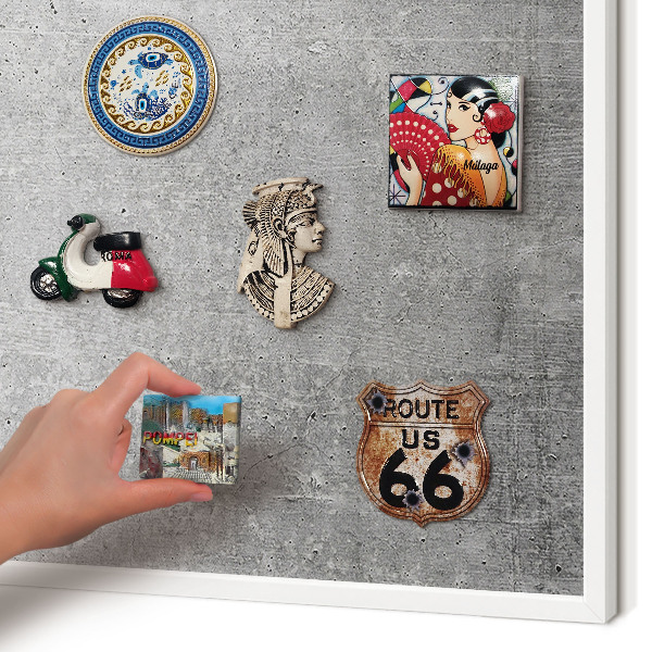Decorative magnet board with a white frame Concrete pattern