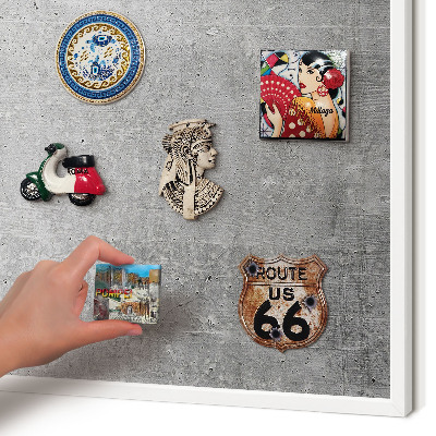 Decorative magnet board with a white frame Concrete pattern