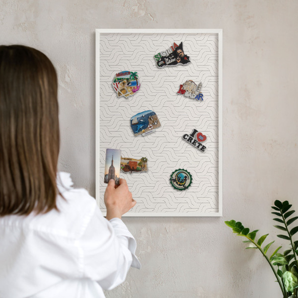 Decorative magnet board with a white frame Gentle waves
