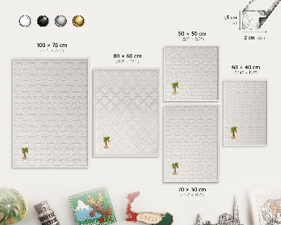 Decorative magnet board with a white frame Gentle waves