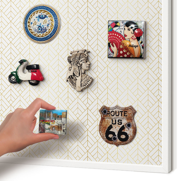 Decorative magnet board with a white frame Leaf geometry