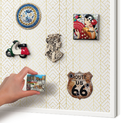 Decorative magnet board with a white frame Leaf geometry