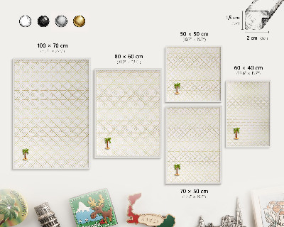 Decorative magnet board with a white frame Leaf geometry