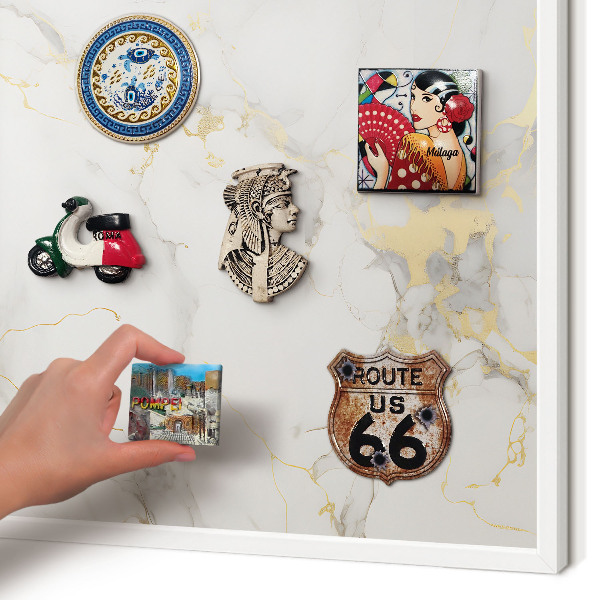 Decorative magnet board with a white frame Delicate elegance