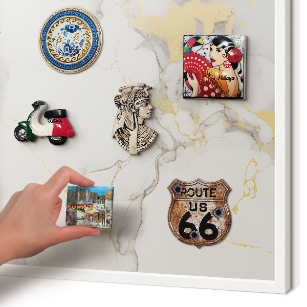 Decorative magnet board with a white frame Delicate elegance