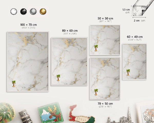 Decorative magnet board with a white frame Delicate elegance