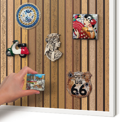 Decorative magnet board with a white frame Warm belts