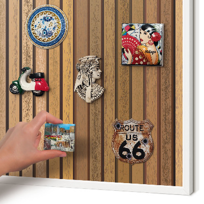 Decorative magnet board with a white frame Warm belts