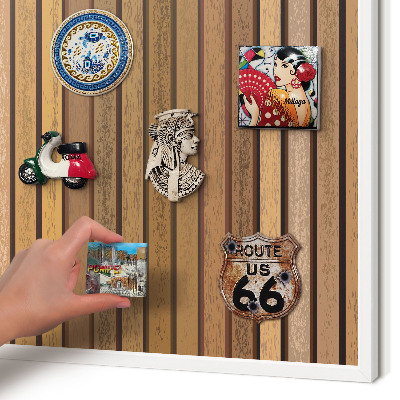 Decorative magnet board with a white frame Warm belts