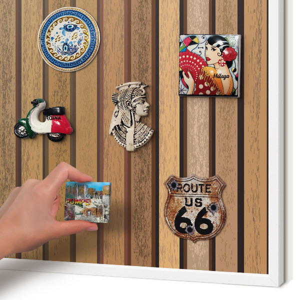 Decorative magnet board with a white frame Warm belts