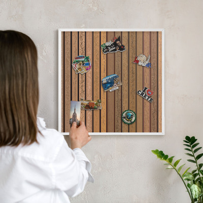 Decorative magnet board with a white frame Warm belts