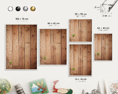 Magnetic board for travel magnets in a white frame Wooden boards