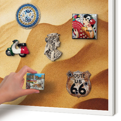 Decorative magnet board with a white frame Sand waves
