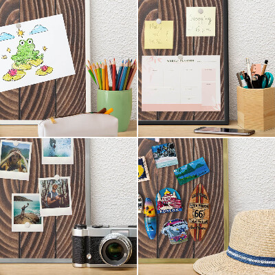 Decorative magnet board with a white frame Wood structure