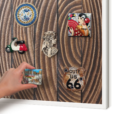 Decorative magnet board with a white frame Wood structure