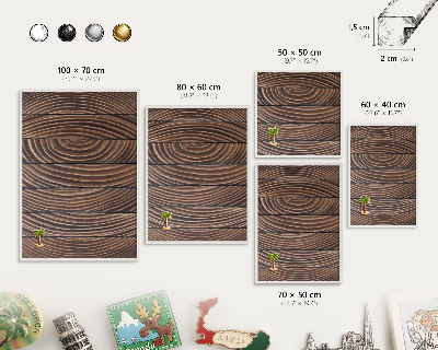 Decorative magnet board with a white frame Wood structure