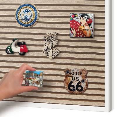 Magnetic board for travel magnets in a white frame Calm structure