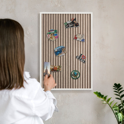 Magnetic board for travel magnets in a white frame Calm structure