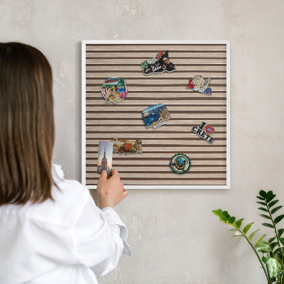 Magnetic board for travel magnets in a white frame Calm structure