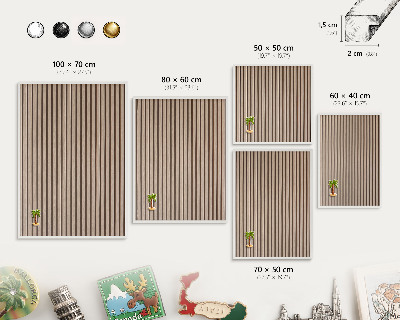 Magnetic board for travel magnets in a white frame Calm structure