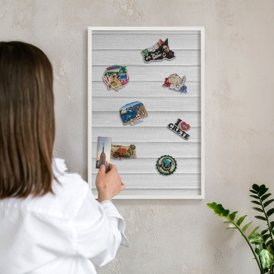 Decorative magnet board with a white frame Minimalist stripes