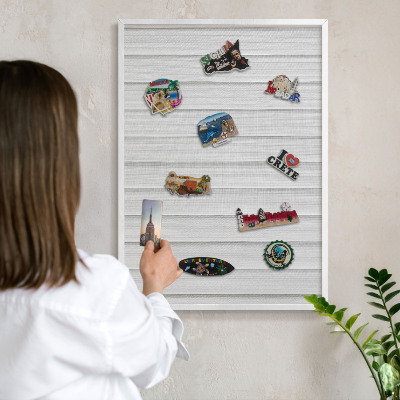 Decorative magnet board with a white frame Minimalist stripes